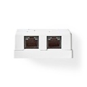 Nedis CCGP89110WT Netwerk Opbouw Wanddoos 2 poorten UTP CAT6 Verguld Wit