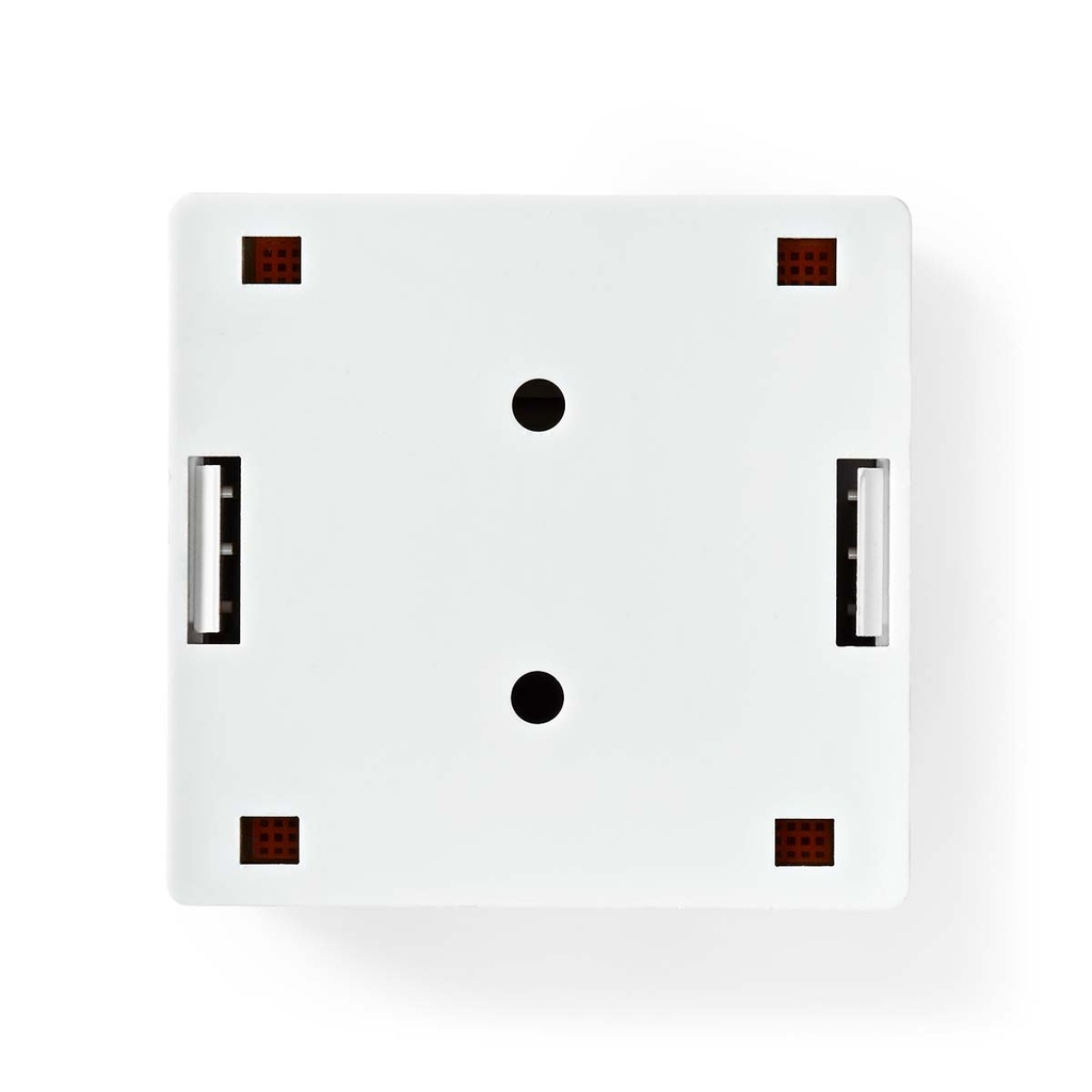 Nedis CCGP89130WT Netwerk Wanddoos | Opbouw | 2 poort(en) | STP CAT6 | Recht | Female | Goud Verguld | PVC | Wit | Envelop