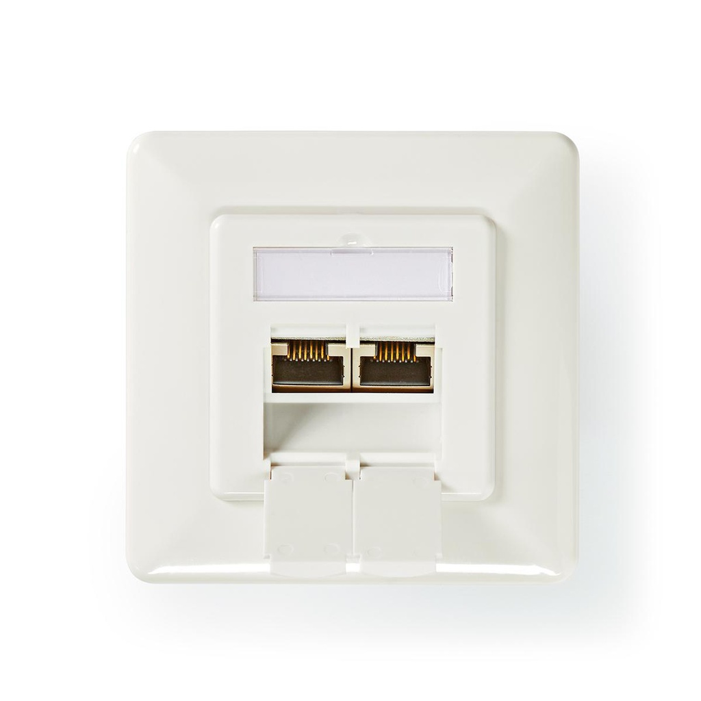 Nedis CCGP89250IV Netwerk Inbouw Wanddoos 2 poorten CAT6a Verguld Wit 