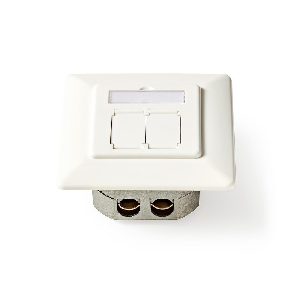 Nedis CCGP89250IV Netwerk Inbouw Wanddoos 2 poorten CAT6a Verguld Wit 