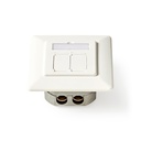 Nedis CCGP89250IV Netwerk Inbouw Wanddoos 2 poorten CAT6a Verguld Wit 