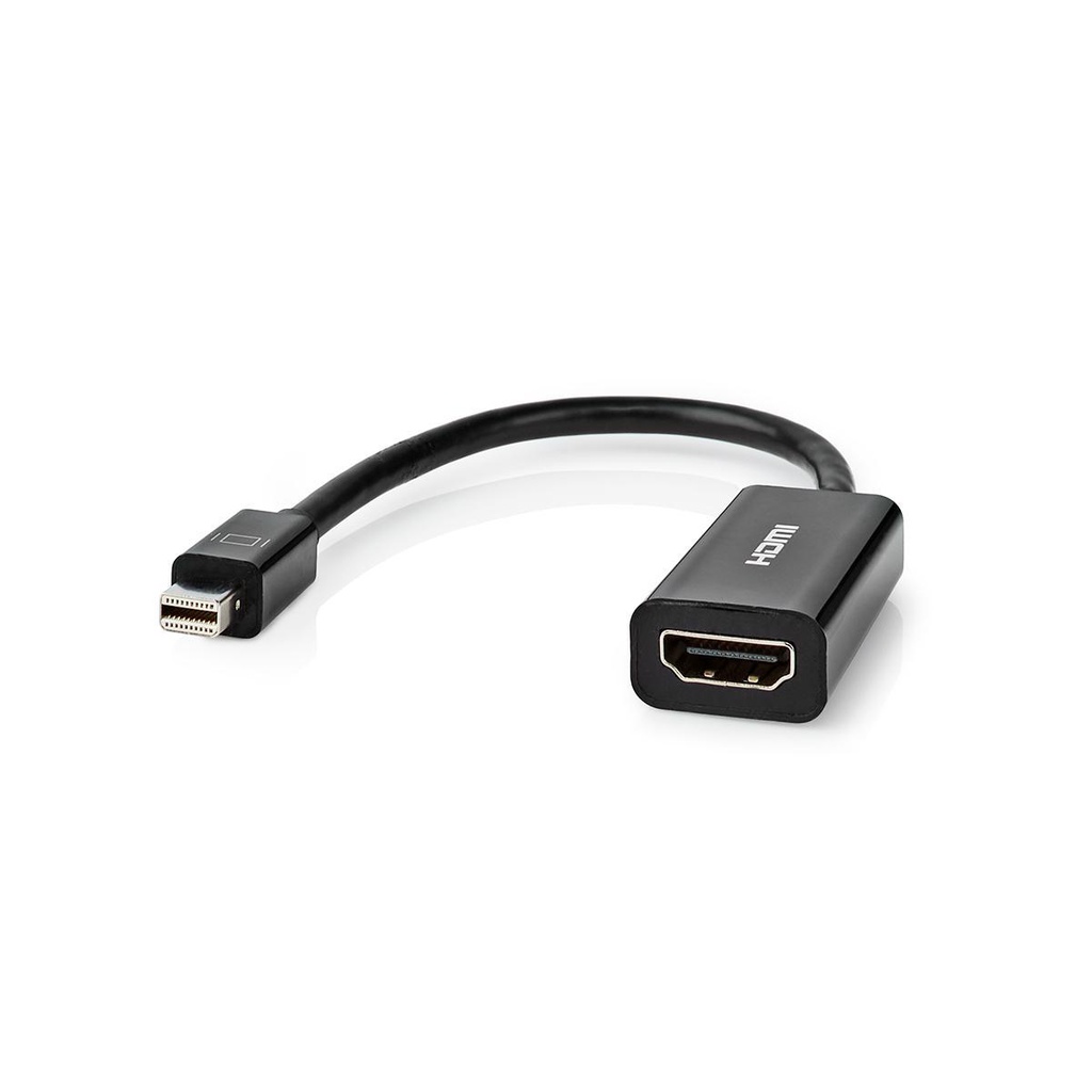 Nedis CCGT37650BK02 Mini DisplayPort 1.2-Kabel Mini-DisplayPort - HDMI Vrouwelijk 21.6 Gbps 20cm Zwart 