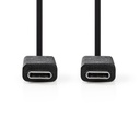 Nedis CCGT64750BK10 USB 3.2 Gen 2-Kabel  USB-C 15W 10Gbps Vernikkeld 1m Zwart 