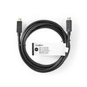 Nedis CCGT64750BK10 USB 3.2 Gen 2-Kabel  USB-C 15W 10Gbps Vernikkeld 1m Zwart 