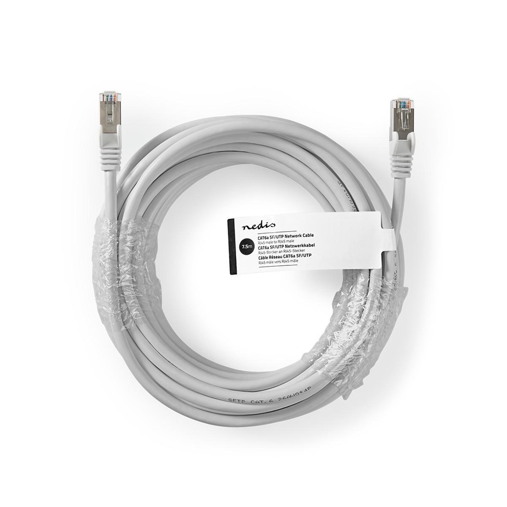 Nedis CCGT85320GY75 CAT6a netwerkkabel SF/UTP RJ45 7.5m Grijs 