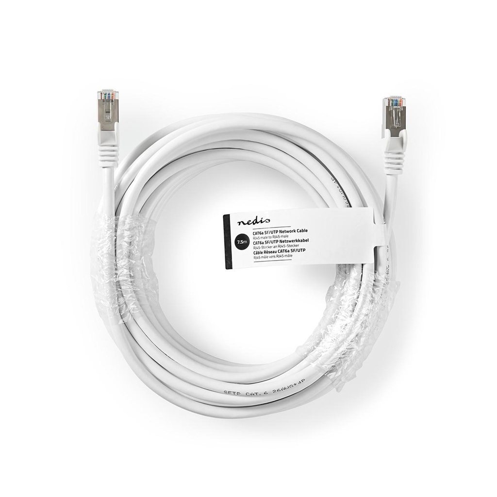 Nedis CCGT85320WT75 CAT6a netwerkkabel SF/UTP RJ45 7.5m Wit