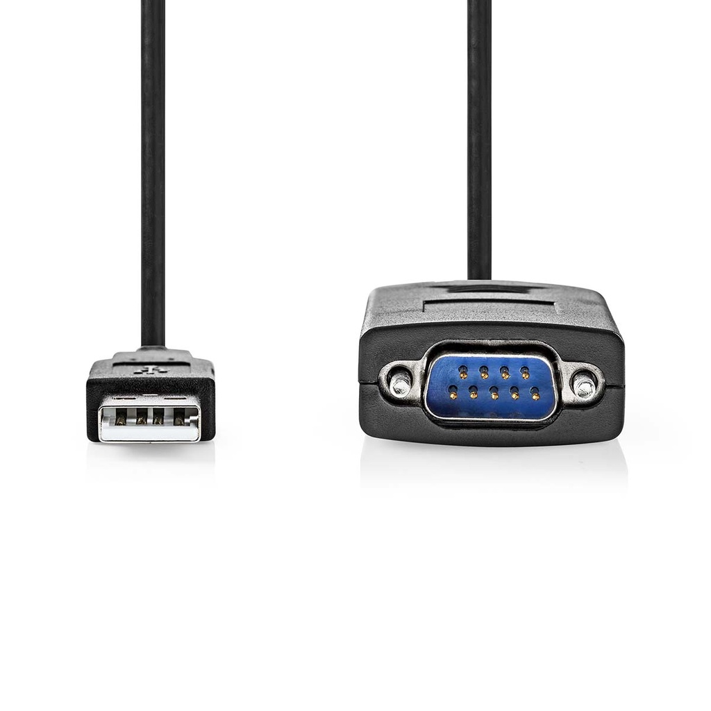 Nedis CCGW60852BK09 RS232-Converter USB-A - RS232 Vernikkeld 90cm Zwart 