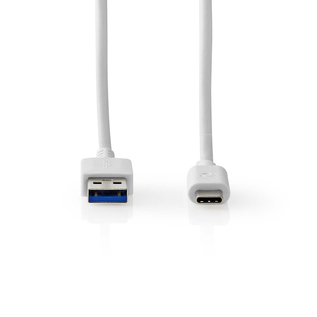 Nedis CCGW61600WT20 USB 3.2 Gen 1-Kabel USB-A - USB-C 60 W 5 Gbps Vernikkeld 2m Wit 