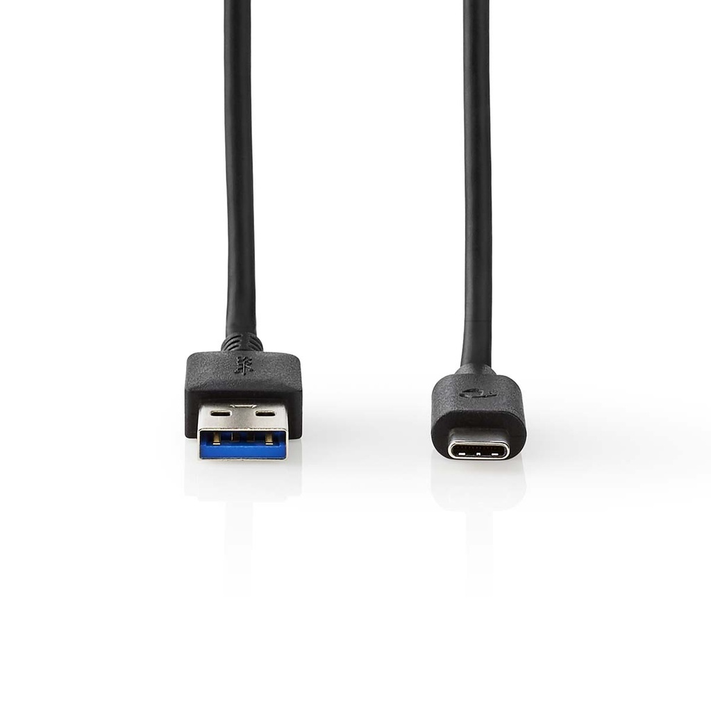 Nedis CCGW61650BK10 USB 3.2 Gen 2-Kabel USB-A - USB-C 60 W 10 Gbps Vernikkeld 1m Zwart 