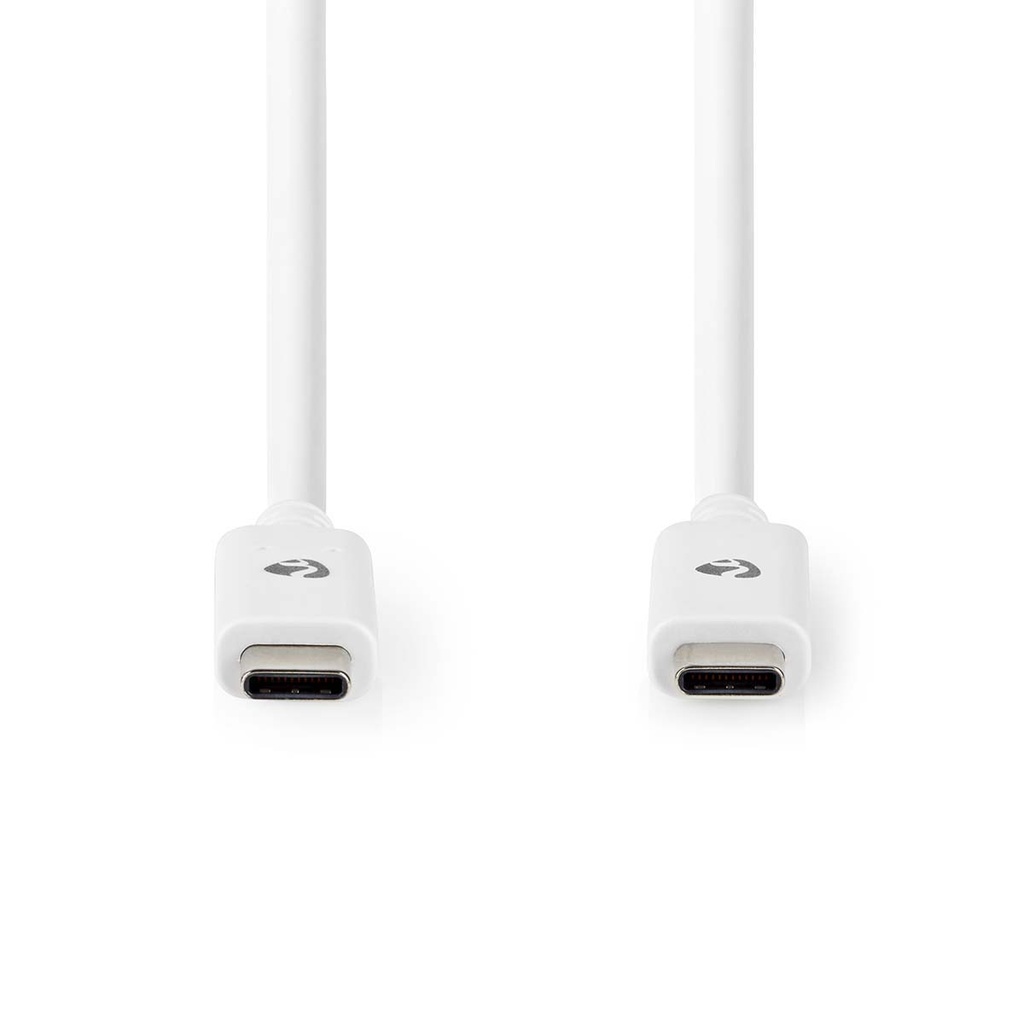Nedis CCGW64750WT10 USB 3.2 Gen 2 -Kabel USB-C 100 W 4K@60Hz 10 Gbps Vernikkeld 1m Wit