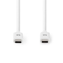 Nedis CCGW64750WT10 USB 3.2 Gen 2 -Kabel USB-C 100 W 4K@60Hz 10 Gbps Vernikkeld 1m Wit