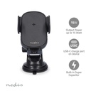 Nedis CCHAQ15W110BK Draadloze Autolader 7.5/10/15W 1.5/1.67/2A 1m USB-C Zwart