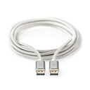 Nedis CCTB37014AL20 DisplayPort-Kabel | DisplayPort Male | DisplayPort Male | 8K@60Hz | Verguld | 2.00 m | Rond | Gevlochten | Zilver | Cover Window Box