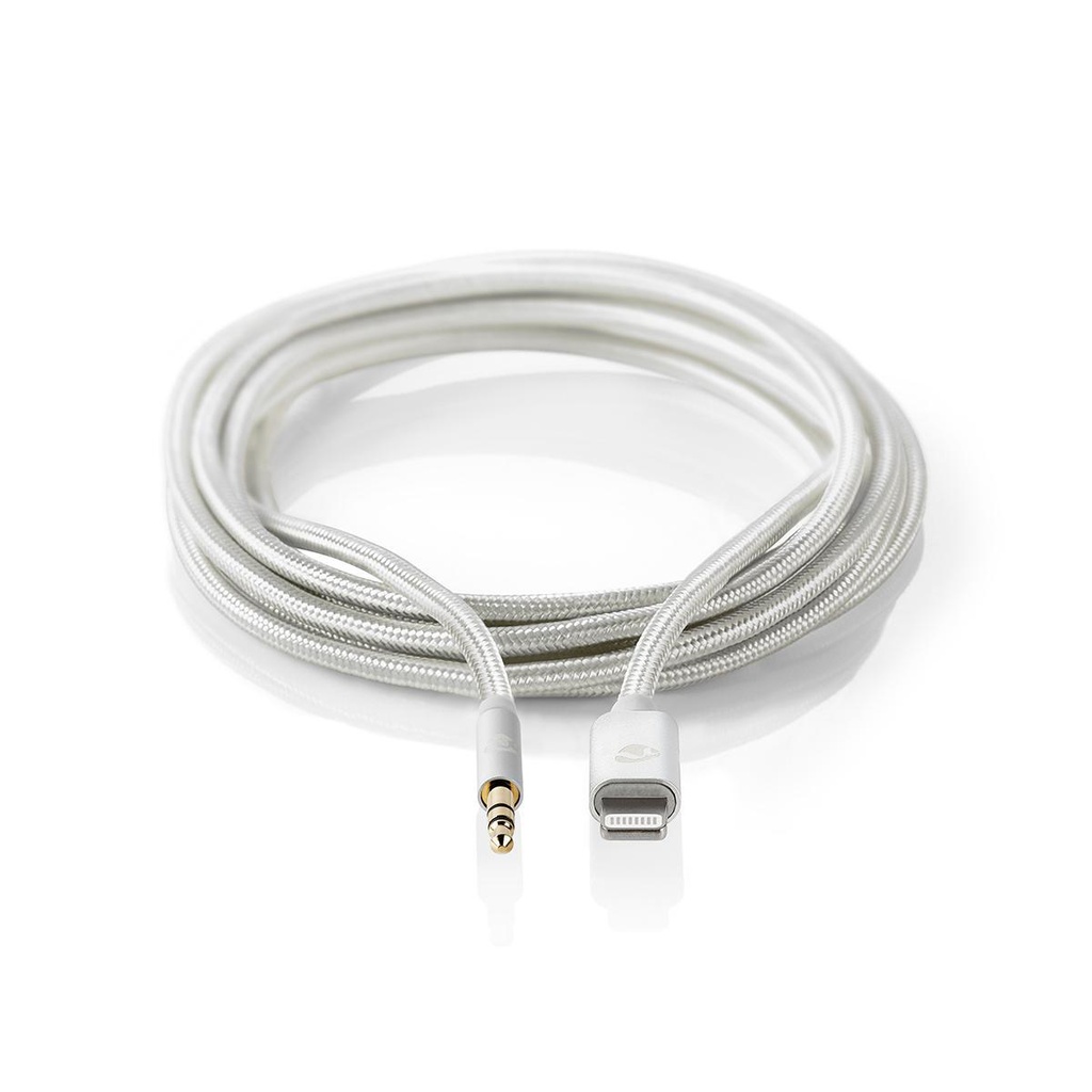 Nedis CCTB39940AL10 Lightning-Adapter Lightning - 3,5 mm Jack Verguld 1m Zilver