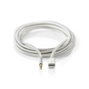 Nedis CCTB39940AL10 Lightning-Adapter Lightning - 3,5 mm Jack Verguld 1m Zilver