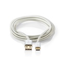 Nedis CCTB60600AL20 USB 2.0-Kabel USB-A - USB-C 15W 480Mbps Verguld 2m Zilver