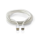 Nedis CCTB60650AL20 USB 2.0 -Kabel USB-C - USB Micro-B 10W 480Mbps Verguld 2m Zilver