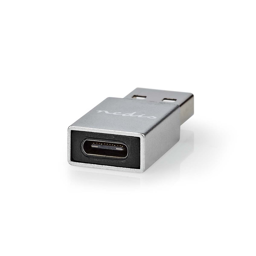 Nedis CCTB60925AL USB 3.2 Gen 1 Adapter USB-A - USB-C Vrouwelijk 5 Gbps Vernikkeld Zilver 