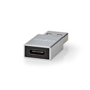 Nedis CCTB60925AL USB 3.2 Gen 1 Adapter USB-A - USB-C Vrouwelijk 5 Gbps Vernikkeld Zilver 
