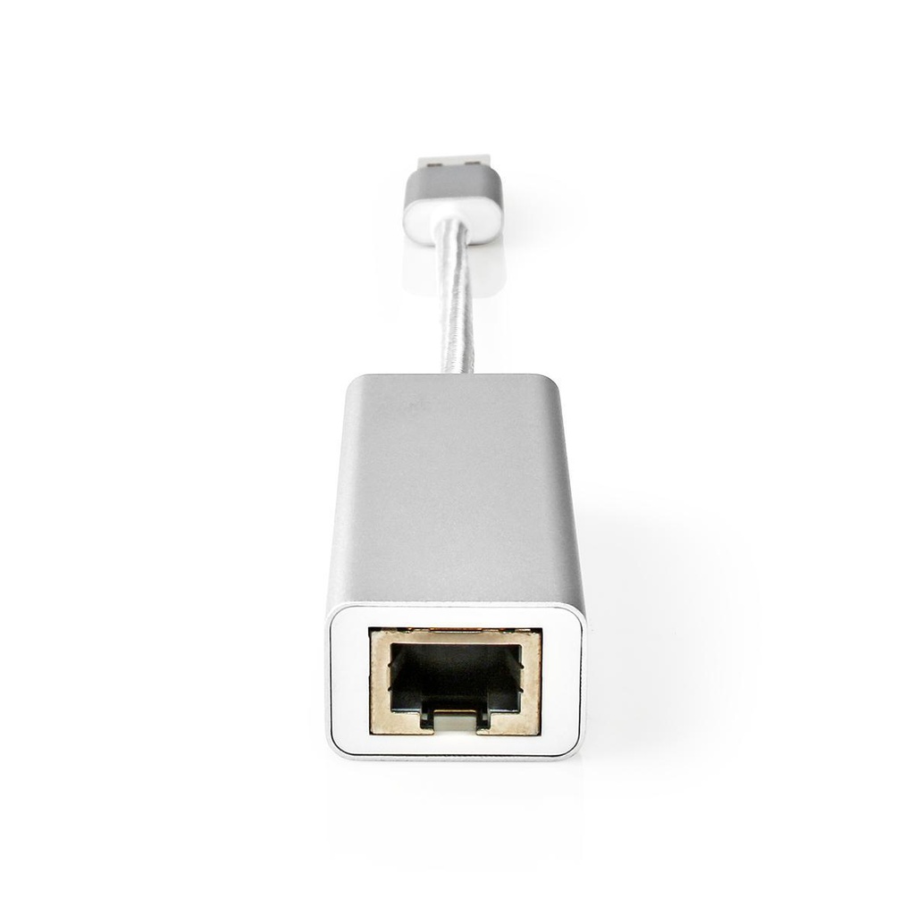 Nedis CCTB61950AL02 USB-netwerkadapter | USB 3.2 Gen 1 | 1 Gbps | USB-A Male | RJ45 Female | 0.20 m | Rond | Verguld | Koper | Zilver | Cover Window Box