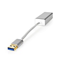 Nedis CCTB61950AL02 USB-netwerkadapter | USB 3.2 Gen 1 | 1 Gbps | USB-A Male | RJ45 Female | 0.20 m | Rond | Verguld | Koper | Zilver | Cover Window Box
