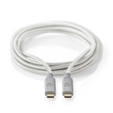 Nedis CCTB64020AL20 USB 3.2 Gen 2x2-Kabel USB-C 100W 4K@60Hz 20Gbps Verguld 2m Zilver