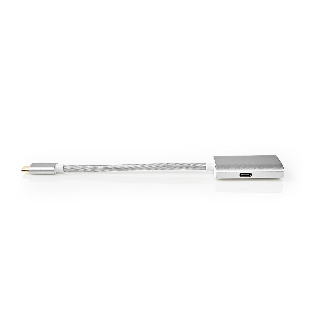 Nedis CCTB64680AL02 USB 3.2 Gen 1-Adapter USB-C - HDMI / USB-C 4K@60Hz 60W 20cm Verguld Zilver