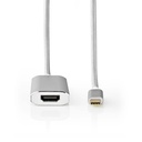 Nedis CCTB64680AL20 USB 3.2 Gen 1-Adapter USB-C - HDMI / USB-C 4K@60Hz 60W 2m Verguld Zilver 