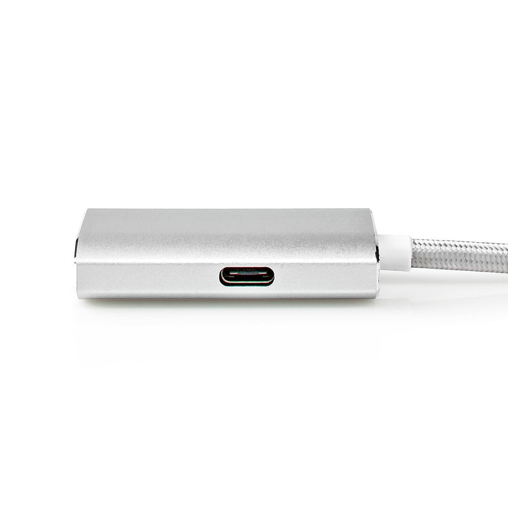 Nedis CCTB64680AL20 USB 3.2 Gen 1-Adapter USB-C - HDMI / USB-C 4K@60Hz 60W 2m Verguld Zilver 