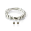 Nedis CCTB64700AL10 USB 3.2 Gen 1-Kabel USB-C 60W 4K@60Hz 5Gbps Verguld 1m Zilver