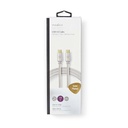 Nedis CCTB64700AL20 USB 3.2 Gen 1-Kabel USB-C 60W 4K@60Hz 5Gbps Verguld 2m Zilver