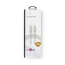 Nedis CCTB64750AL10 USB 3.2 Gen 2-Kabel USB-C 100W 4K@60Hz 10Gbps Verguld 1m Zilver