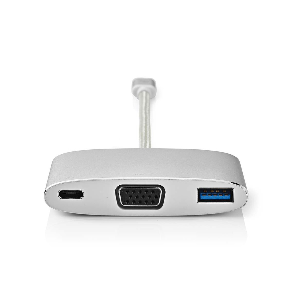 Nedis CCTB64760AL02 USB 3.2 Gen 1-Adapter USB-C - USB-A / USB-C / VGA 5Gbps 20cm Verguld Zilver