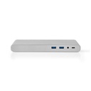 Nedis CCTB64991AL02 USB Docking Station | USB 3.2 Gen 1 | USB-C™ Male | DisplayPort Female / HDMI™ Output / RJ45 Female / VGA Female 15p / 2x 3,5 mm Female / 2x USB-C™ / 4x USB-A | 0.20 m | Rond | Vernikkeld | Gevlochten / Nylon | Wit | Window Box met Euro Lock