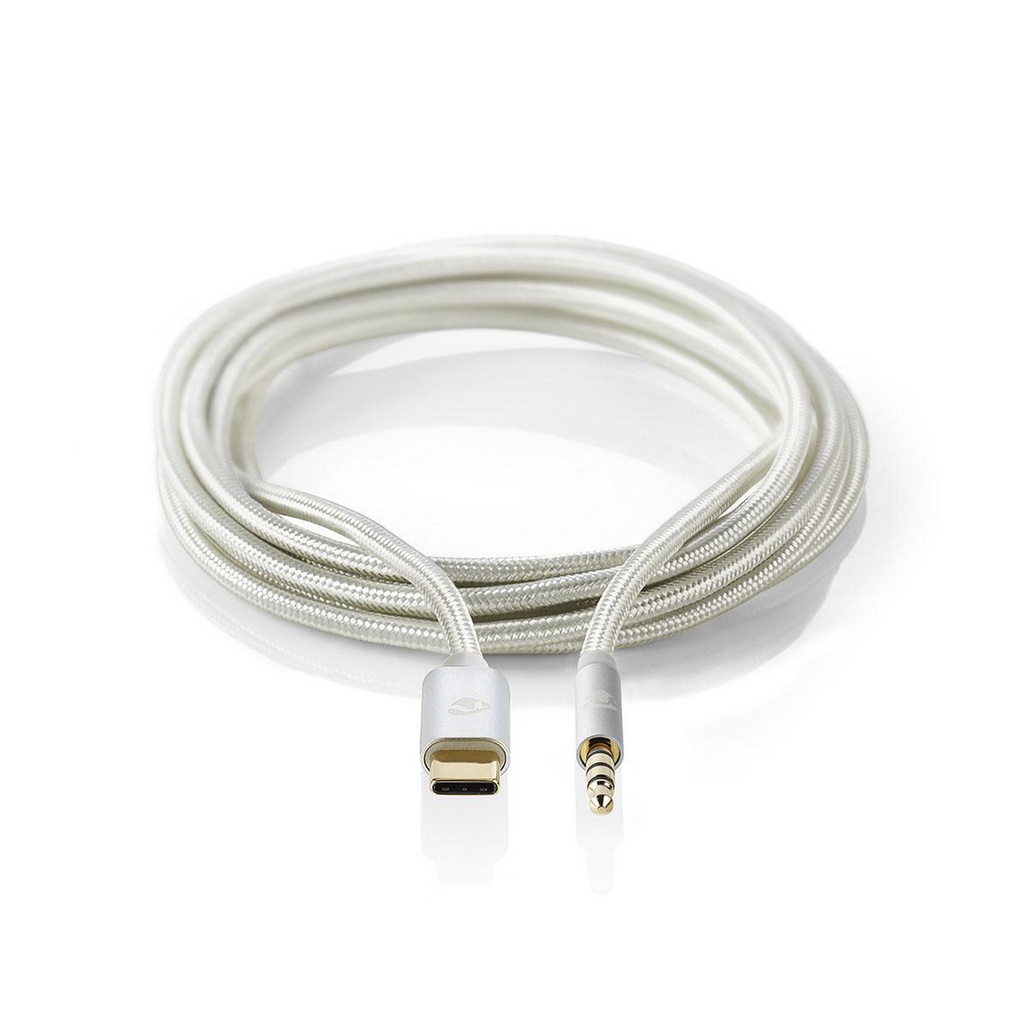 Nedis CCTB65940AL10 USB-C Adapter USB-C - 3,5 mm Jack 1m Verguld Zilver