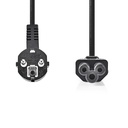 Nedis CEGB10100BK20 Stroomkabel Type F - IEC-320-C5 Haaks Vernikkeld 2m Zwart