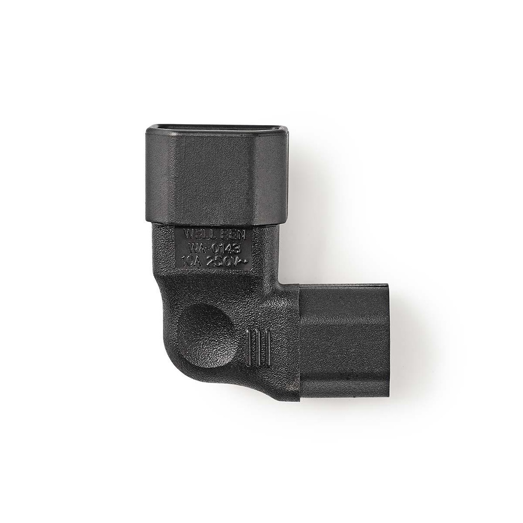 Nedis CEGB11903BK Verlengstekker IEC-320-C13 -IEC-320-C14 Haaks Links Vernikkeld Zwart