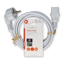 Nedis CEGL10000WT20 Stroomkabel Type F - IEC-320-C13 Haaks Vernikkeld 2m Wit