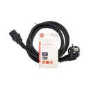 Nedis CEGL10015BK20 Stroomkabel Type F - IEC-320-C13 Haaks Vernikkeld 2m Zwart