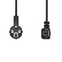 Nedis CEGL10020BK100 Stroomkabel Type F - IEC-320-C13 Haaks Vernikkeld 10m Zwart