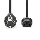 Nedis CEGL10030BK100 Stroomkabel Type F - IEC-320-C13 Vernikkeld 10m Zwart 