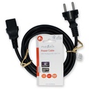 Nedis CEGL10030BK20 Stroomkabel Type F - IEC-320-C13 Vernikkeld 2m Zwart