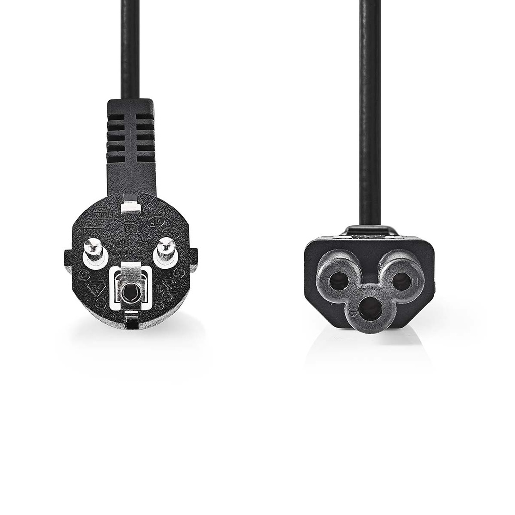 Nedis CEGL10100BK30 Stroomkabel Type F -| IEC-320-C5 Haaks Vernikkeld 3m Zwart 