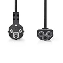 Nedis CEGL10100BK30 Stroomkabel Type F -| IEC-320-C5 Haaks Vernikkeld 3m Zwart 