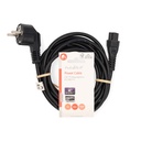 Nedis CEGL10100BK30 Stroomkabel Type F -| IEC-320-C5 Haaks Vernikkeld 3m Zwart 