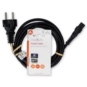 Nedis CEGL10130BK20 Stroomkabel Type F - IEC-320-C5 Vernikkeld 2m Zwart 