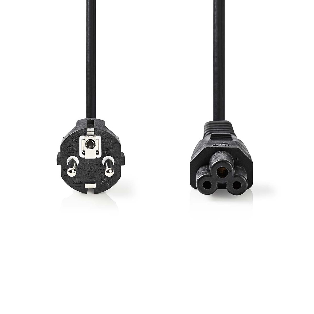 Nedis CEGL10130BK50 Stroomkabel Type F - IEC-320-C5 Vernikkeld 5m Zwart