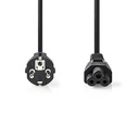 Nedis CEGL10130BK50 Stroomkabel Type F - IEC-320-C5 Vernikkeld 5m Zwart