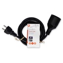 Nedis CEGL10200BK20 Stroomkabel Type F - Type F Vrouwelijk Vernikkeld 2m Zwart 