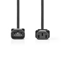 Nedis CEGL10500BK20 Stroomkabel IEC-320-C14 - IEC-320-C13 Vernikkeld 2m Zwart 